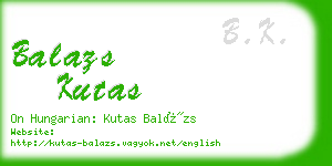 balazs kutas business card